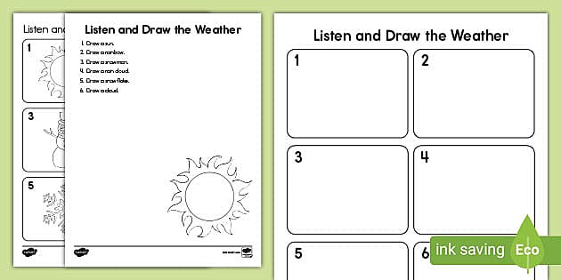 listen and draw the weather activity teacher made