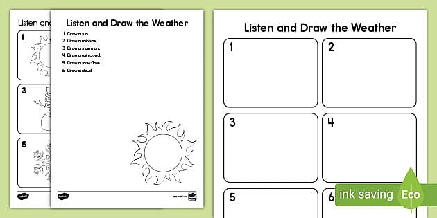 Weather Listen And Draw Activity For Kids Twinkl USA