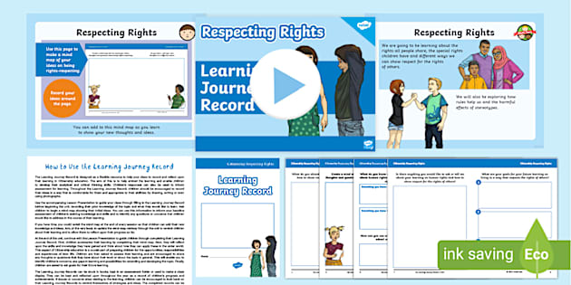 Learning My Rights Citizenship LKS2 Respecting Rights Learning Journey Record Lesson Pack