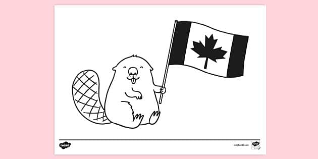 canada flag coloring page