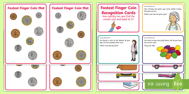 Fastest Finger Coin Recognition Activity teacher made