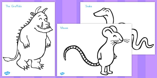 The Gruffalo Colouring Sheets - australia, gruffalo, colouring