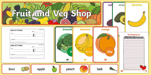 fruits and vegetables list for kids