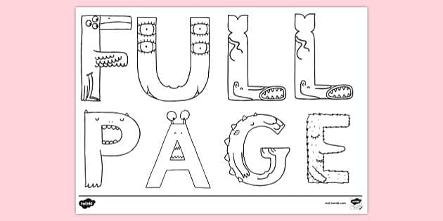 FREE! - Full Page Alphabet Letters | Colouring Sheets
