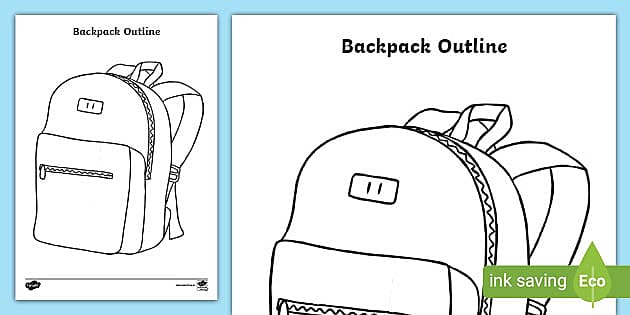 Backpack Outline (teacher made) - Twinkl