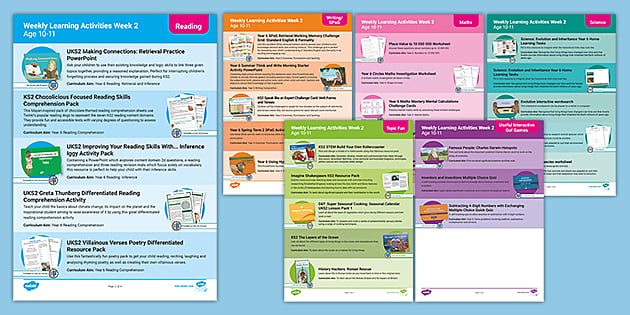 Weekly Learning Activities Pack Week 2 Age 10-11 - Twinkl