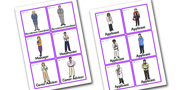 Recruitment Agency Role Play Badges (teacher made) - Twinkl