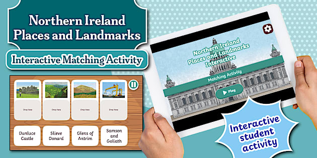 Northern Ireland Places and Landmarks Interactive Matching Activity