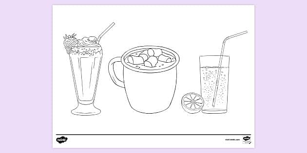 Drink Colouring Page Colouring Sheets Teacher Made