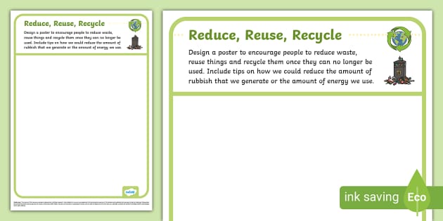 Reduce, Reuse, Recycle Posters (Teacher-Made) - Twinkl