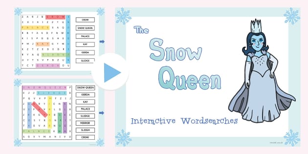The Snow Queen Interactive Wordsearch (teacher made)