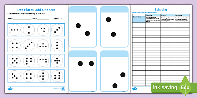 Subitising Pre and Post Assessment teacher made Twinkl