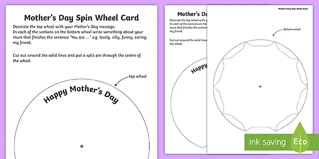 Mothers Day Spin Wheel Card (teacher made) - Twinkl