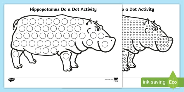 FREE! - Hippopotamus Do a Dot Activity - Twinkl