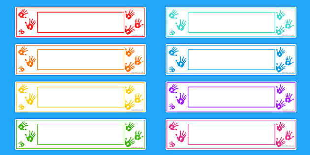 👉 Handprint Theme Tray Labels Editable Resource