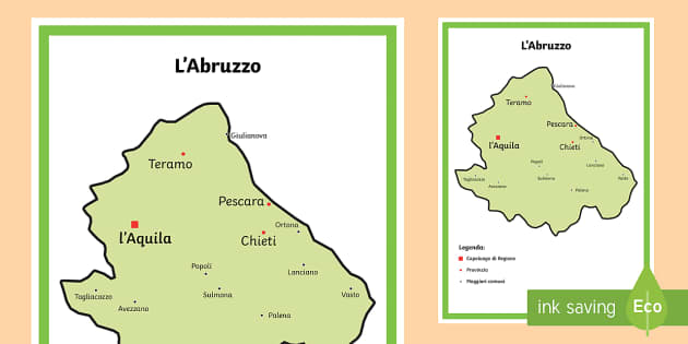 Scuola Primaria: L'Abruzzo Cartina Politica