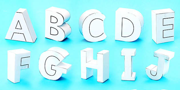 3D Display Letters Paper Models (teacher made) - Twinkl