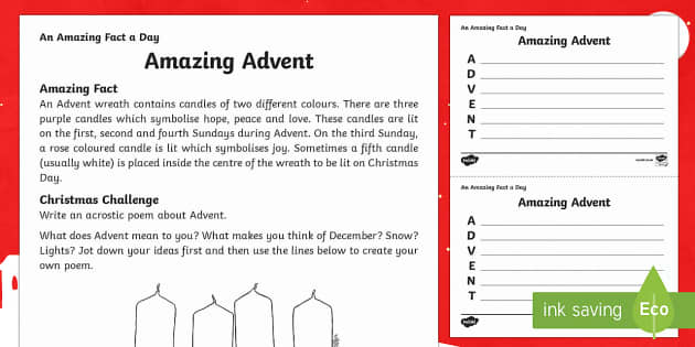 All about Advent Worksheet - Teaching Resource - Twinkl