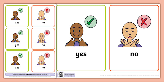 Twinkl Symbols: Yes and No Cards (teacher made) - Twinkl