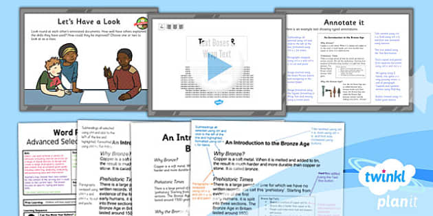 Computing: Microsoft Word Skills: Text Boxes and Wrap Text Year 3 ...