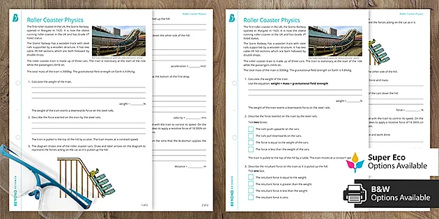 Roller Coaster Physics Problems AQA Physics Beyond