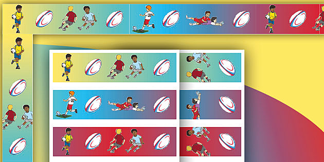 Rugby Display Borders (teacher made) - Twinkl