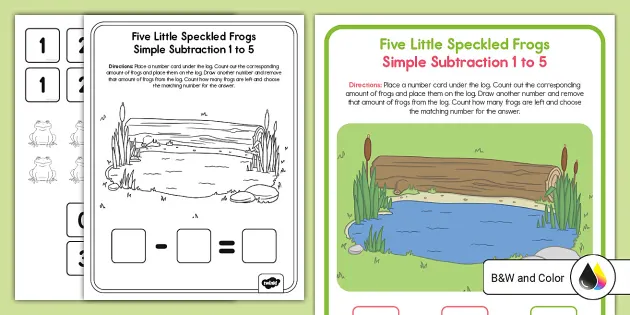 10 Little Frogs Interactive Subtraction Book Early Learner Adapted