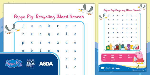 free peppa pig word search recycling resources twinkl