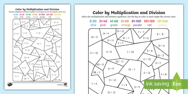 FREE Color by Multiplication and Division Activity for 3rd 5th Grade