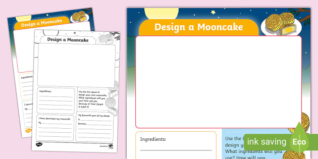 Design a Mooncake Worksheet (teacher made) - Twinkl