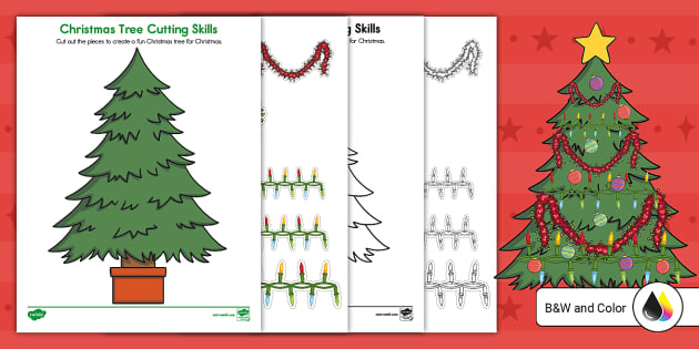 Christmas Tree Cutting Skills Activity (Teacher-Made)