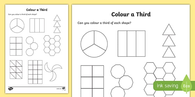 Colour a Third Worksheet / Worksheet, worksheet