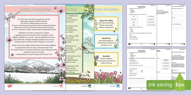 KS2 Spring Poem Differentiated Reading Comprehension