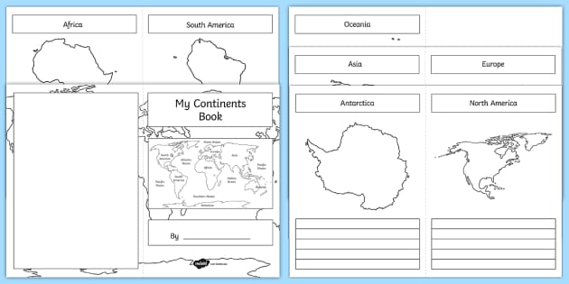 My Seven Continents Mini Book - Geography for Kids - Twinkl