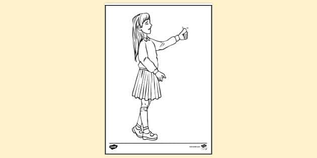 Melissa with Sore Thumb Colouring Sheet (teacher made)