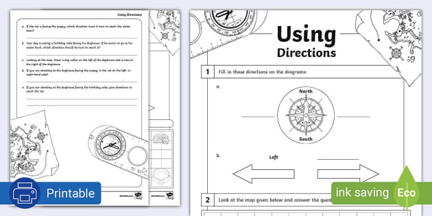 Using Directions Activity Sheet (teacher made) - Twinkl