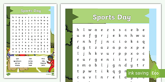 vocabulary for sport sports day word search resource