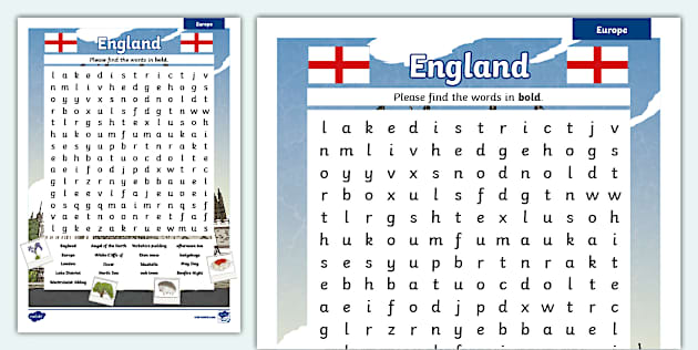 KS2 England Word Search - Geography (teacher made) - Twinkl