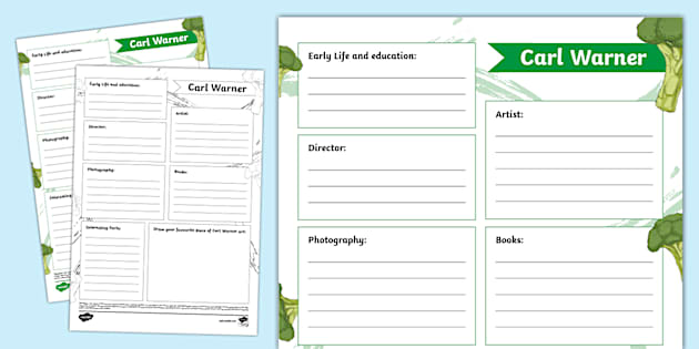 Carl Warner Fact File Template (teacher Made) - Twinkl