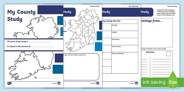 My County Worksheets - ROI - The World Around Us - Twinkl