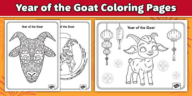 Digraph Ai Coloring Year of the Goat Coloring Pages | Chinese New Year