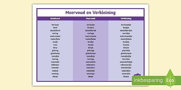 meervoud-en-verkleining-vertoon-plakkaat-twinkl