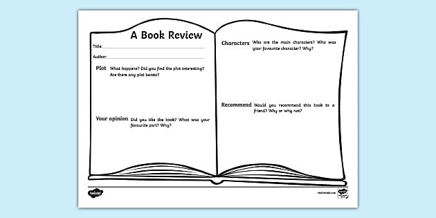 how to write a book review for class 6