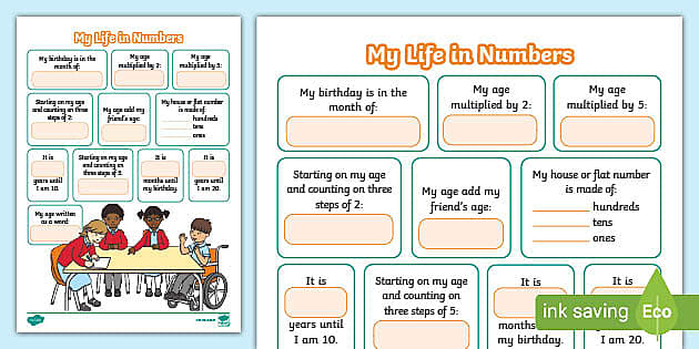 KS1 My Life In Numbers Worksheet teacher Made Twinkl