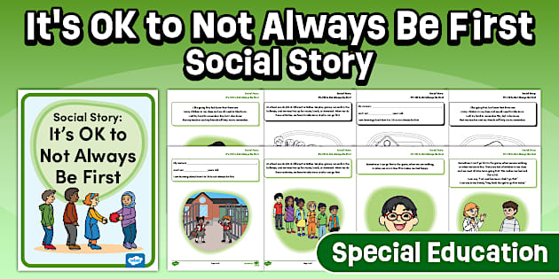 It's OK to Not Always Be First Social Story Booklet for SPED