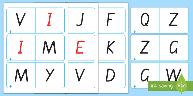 alphabet upper case dominoes teacher made