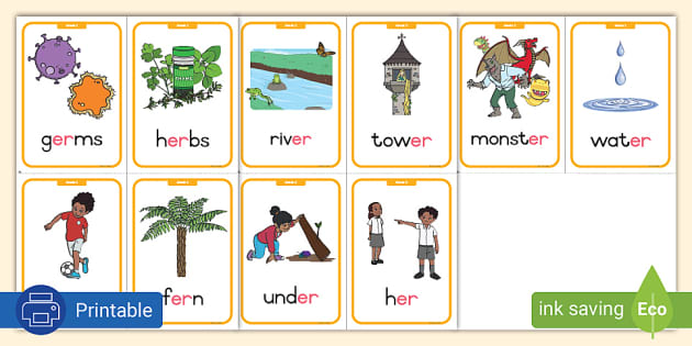 Grade 2 Phonics: -er Flashcards - Twinkl