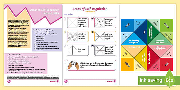 OT: Areas of Self-regulation Fortune Teller (teacher made)