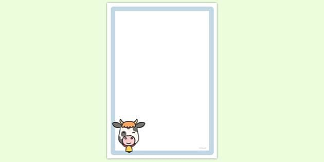 FREE! - Cow Face Page Border | Twinkl Page Borders - Twinkl