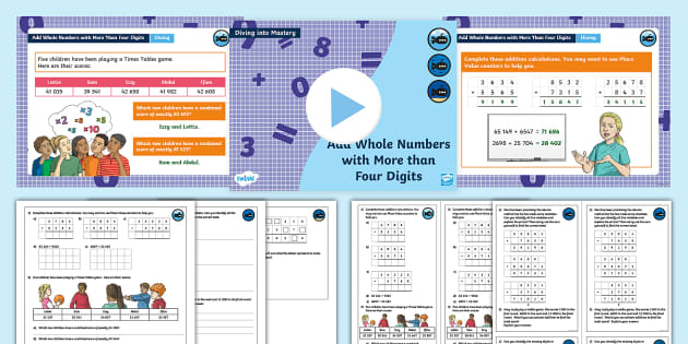 👉 White Rose Maths Supporting Y5 Add Whole Numbers Column Method